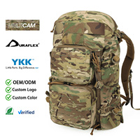 Sac à dos tactique 35L camouflage MOLLE avec fermeture éclair latérale complète et fermetures éclair YKK
