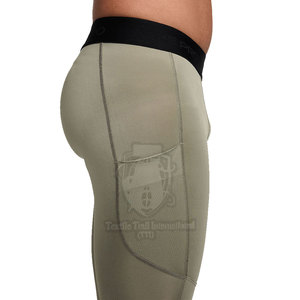Pantalones de Compresión de Cintura Alta para Hombre, Spandex/Poliéster, Ligeros, Transpirables, Cintura Elástica, Largos, Duraderos - Product Image 3