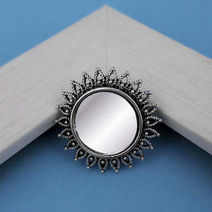 Tip <b>Top</b> Fashions Adjustable Finger Ring Oxidised Plated Mirror 1505513B Fashion Ring - Product Image 1