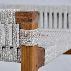 Minimalist Solid Teak Wood <b>Dining</b> <b>Chair</b> with Rope for Home Hotel Villa Apartment Kitchen General Home Office Furniture - Product Image 6