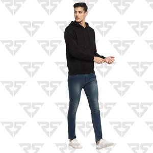 Sweats à capuche noirs personnalisés en gros avec votre logo personnalisé imprimé cordons de serrage à capuche encolure kangroo poche sweat à capuche OEM - Product Image 4