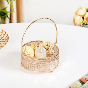 แท่นวางช็อคโกแลตดีไซน์สวยที่สุดทรงกลมพร้อมแท่นวางช็อคโกแลตขัดเงาสีทองสำหรับเสิร์ฟช็อกโกแลตและเสิร์ฟของหวาน - Product Image 6