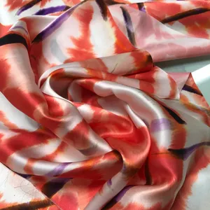 Eco- friendly satin charmeuse digital print Beautiful artistic design print silky soft fabric