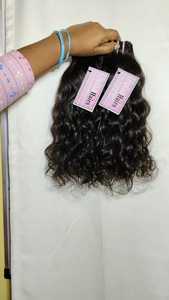 Cabello humano Remy indio, pelos dibujados individuales, textura Natural, Color 100%, un solo donante de cabello de máquina de tejer, trama doble, 100 gramos - Product Image 3