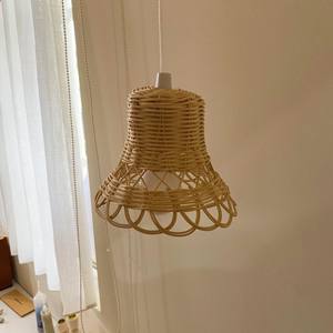 Lámpara de techo tejida a mano con forma de campana, lámparas colgantes de ratán Natural para interiores bohemios modernos, cubiertas de luz de diseño rústico - Product Image 4