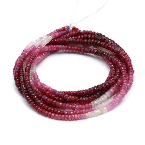 Perles Rondelles Facettées Polies en Rubis Teinté, Pierre Précieuse Naturelle de Luxe, 8mm, Coupe Marquise Rouge, Traitées Thermiquement et en Vrac - Product Image 3