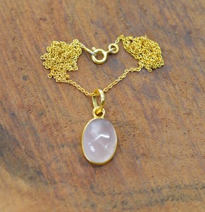 Classique Pendentif Bijoux Pour Femmes Boho Style Bijoux 925 Sterling Silver Rose Quartz Gemstone À La Main Pendentif Cadeau Femme - Product Image 2