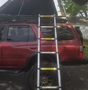 Coque souple 4x4 camion extérieur SUV toit toit tente Camping 3-4 personnes route terrestre voiture pliante échelle en aluminium - Product Image 5