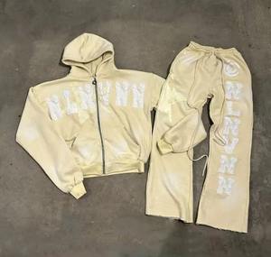 Conjunto personalizado de Sudadera con capucha de algodón para hombre, conjuntos de joggers deportivos con estampado de farol, chándal informal holgado Unisex - Product Image 6