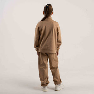 Conjunto de chándal de punto informal para niños de alta calidad personalizado patrón sólido Jersey tela venta al por mayor tamaño Logo estampado estilo camisas - Product Image 4