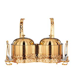 Réchaud de serveur de nourriture fini doré de luxe pour vaisselle de service utilisation de buffet de fête de mariage dans le Golfe Réchauffeur de nourriture en métal - Product Image 6