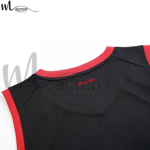 OEM ODM Nouveauté Rouge Noir 100% Polyester Vêtement Adulte Séchage Rapide Respirant Vêtement de Sport Extérieur Uniforme de Basket-Ball pour Équipe - Product Image 6