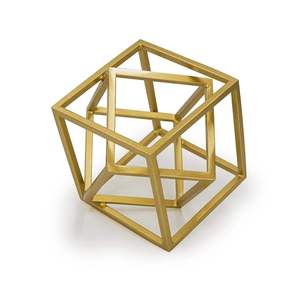Escultura Geométrica Pequeña Dreams Eden, Cubo Metálico Moderno, Adorno Decorativo para el Hogar - Product Image 1
