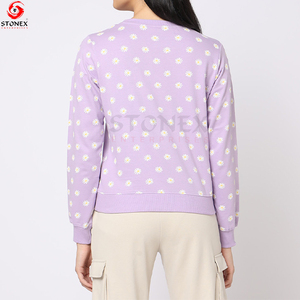 Simple cómodo cuello redondo deportes multicolor Sudadera Mujer Casual manga larga Streeatwear chica sudadera - Product Image 3