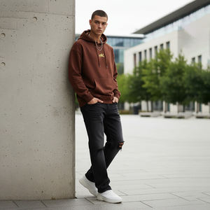 Sudadera con Capucha Fit2Fight de Algodón 100%, Estilo Francés, Talla Grande, Personalizable con Logotipo, 500 g/m², Gruesa, Unisex - Product Image 4