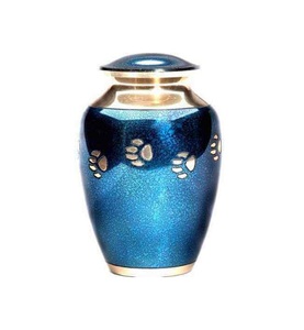 Urna de latón para mascotas con pata grabada con acabado de peltre, suministros funerarios, urna de cenizas de Metal moderna a bajo precio - Product Image 3