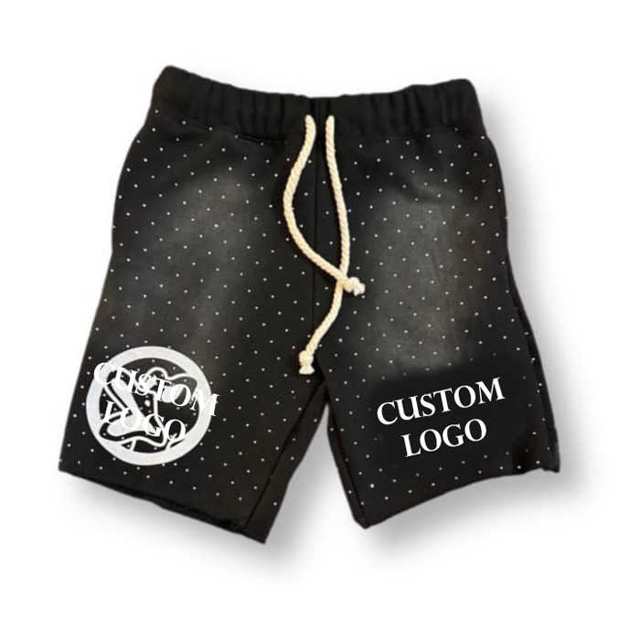 OEM Custom Wholesale Summer Cotton French Terry Bright Colors High Waist Men Sweat Gym Shorts Acid Wash Jogger Shorts for Women