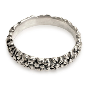Unisex Floral Sterling Silver Band <b>Ring</b> Fine <b>Fidget</b> Wedding Engagement Anniversary Party Cocktail <b>Ring</b> for Bulk Purchase - Product Image 1