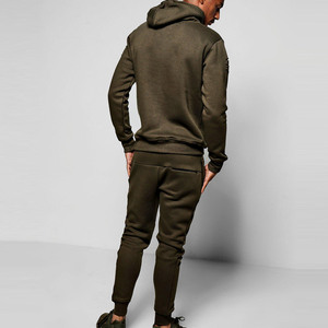 Custom Made High Quality <b>Distressed</b> Men's Winter Tracksuit Street Style 100% Cotton Breathable Solid OEM Bulk Fleece Elastic - Product Image 3