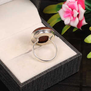 Noreena, anillo fino de plata de ley 92,5, Jaspe Natural, piedra preciosa, corte ovalado, declaración delicada, estilo Hip Hop, certificado IGI - Product Image 4