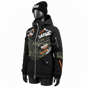 Veste Softshell pour femmes de qualité supérieure GSM Camo et tissu noir résistant à l'eau Logo personnalisé broderie veste Softshell pour femmes - Product Image 5