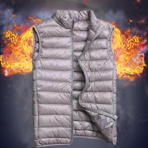 2023 Logo personnalisé imprimé hommes hiver doudoune mode col montant sans manches coton corps plus chaud avec bouton décoration U - Product Image 5
