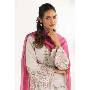 Traje Bordado Swiss Lawn Slub de 3 Piezas, Colección de Verano IPSTD-44854 - Product Image 1