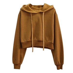 Haute qualité coton vêtements pour femmes grande taille pull femmes haut court sweats à capuche sweat femmes haut court sweats à capuche respirant OEM - Product Image 3