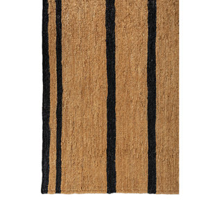 พรมปูพื้นลายทางสีเบจและสีน้ำตาลถักด้วยมือจากเส้นใยปอกระเจาและป่าน สำหรับตกแต่งบ้าน ห้องนั่งเล่น รถยนต์ รุ่น PKJT-147 - Product Image 4