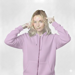 Sweat à capuche zippé en tricot pour femme, automne-hiver, couleur unie personnalisée, respirant, décontracté, haut de sport, imprimé sur le devant, 100% coton - Product Image 4