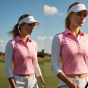 Sublimación Golf Button Down Polo Shirt Mujeres de alta calidad de manga corta Golf Polo Shirt Ladies Polo T Shirts Mujer - Product Image 5