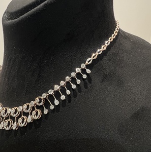 หรูหราสง่างาม14K ทองเพชรธรรมชาติแท้ตัดยอดเยี่ยมชุดสร้อยคอที่ผ่านการรับรองจากบุคคลที่สามสำหรับผู้หญิงเครื่องประดับอมตะ - Product Image 4