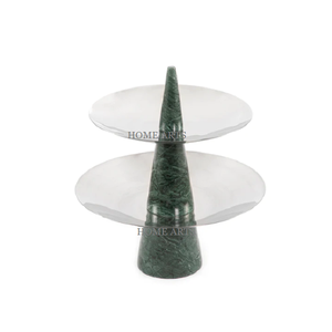 Soporte para pastel de 2 niveles de mármol y acrílico, diseño fantástico, soporte para servir postres y pasteles de forma redonda para los más vendidos - Product Image 1