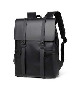 Men's Fashionable Waterproof PU Leather Laptop <b>Backpack</b> Polyester Lining Zipper Closure for Travelling - Product Image 5