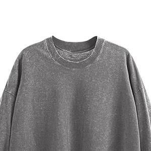 Sudaderas de cuello redondo en blanco con diseño personalizado de talla grande, ropa de calle pesada, sudaderas de algodón Boxy Fit para sudadera de hombre - Product Image 3