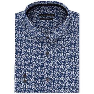 Camicia Classica da Uomo Sean John, Vestibilità Regolare, Stampa Navy, Taglia 2XL, 100% Cotone Popeline, Vestibilità Slim, Anti-Piega, Colletto Cubano - Product Image 1