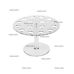 Designer Ronde Vorm Heldere Acryl Ijs Houder Exclusieve Kwaliteit 16 Holes Ijs Conus Display Stand