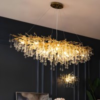 Lampu Dinding Dekoratif Mewah untuk Kamar Hotel, Vila, Kamar Tidur, Samping Tempat Tidur, Tangga, Lampu Dinding Kristal G9 Model Strip Panjang untuk Interior