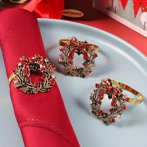 Vintage Metal Christmas <b>Wreath</b> Napkin <b>Ring</b> for Holiday Party Dinner Table Decorate - Product Image 6