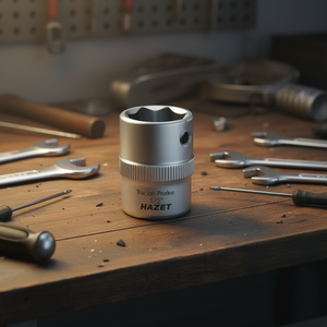 Hazet 1/2'' 6-Point Square <b>Socket</b> with Traction Profile and Knurling - Product Image 3