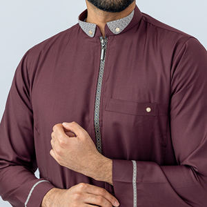 Nouvelle Arrivée Vente en Gros Dubaï Mode Arabe Hommes Jubba Kaftan Robe Longue de Prière Aïd Vêtements Musulmans Traditionnels Tenue Décontractée - Product Image 4