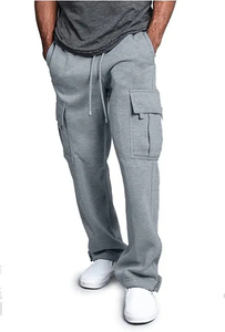 Pantalones de chándal Cargo de lana de peso pesado para hombre, pantalones holgados deportivos a la moda, Jogger con bolsillos, pantalones de chándal de invierno de talla grande - Product Image 4
