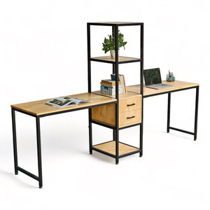 HBMN041 240x50cm Minimalist Rubber Wood Office <b>Desk</b> with Bookshelf for Bedroom Use or Laptop <b>Computer</b> Table - Product Image 1