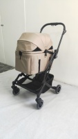 Poussette de voyage pour animaux de compagnie, vélo tout-terrain pour chiens - Légère, pliable, 4 roues, roues amortissantes amovibles, pliage à une main