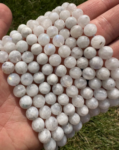 Collier en cristal naturel, perles de pierre de lune arc-en-ciel lisses, pierre rouge polie, bijoux, brin lâche, grossiste en pierres précieuses pour la guérison - Product Image 2