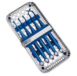 Medicab Surgical Professional Instrumentos dentales certificados CE de alta calidad Juego de 5 piezas Garantía de 4 años Acero inoxidable azul - Product Image 1