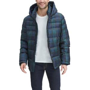 Veste d'hiver de style High Street pour hommes avec motif d'automne solide et fermeture à glissière bouffante en toile unie avec logo au design lavé OEM - Product Image 1
