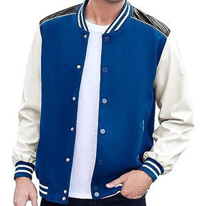 Customized High Varsity Jacket Unique Stylish Satin Bomber Wool Body Leather <b>Arms</b> Solid Color Letterman Baseball Design Winter - Product Image 1