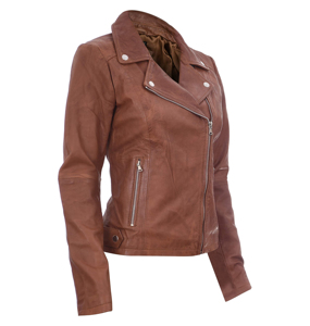 Chaqueta de cuero genuino para mujer de alta calidad 2026 totalmente personalizada, chaqueta ajustada de cuero Natural - Product Image 2