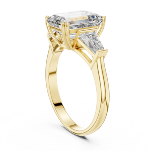 Anillo de Diamante Cultivado en Laboratorio con Corte Princesa de 3.66ct, Clásico y Lujoso, con Engaste de Garras, Chapado en Rodio sobre Oro de 14K, de Harmonic Jewels, Regalo de Compromiso - Product Image 3